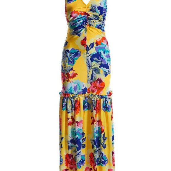 BOSTON PROPER CHARM FLORAL STATEMENT MAXI DRESS - Picture 2 of 3
